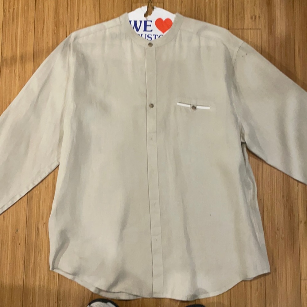 Pure linen large button up